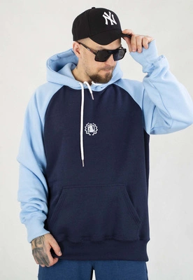 Bluza Diil Z Kapturem Reglan granatowo błękitna