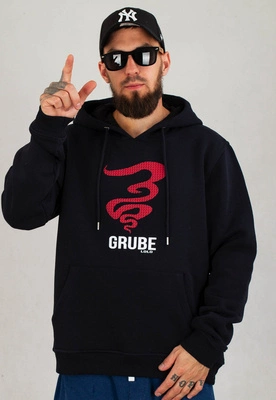 Bluza Grube Lolo Z Kapturem Dymek Print granatowa