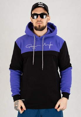 Bluza Ganja Mafia Z Kapturem Podpis Pocket czarno fioletowa