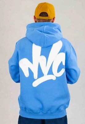 Bluza Nice View Brand Z Kapturem Big Back niebiesko biała