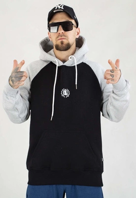 Bluza Diil Z Kapturem Reglan czarno szara