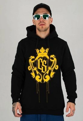 Bluza Ciemna Strefa Z Kapturem Duży Herb czarno żółta