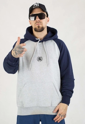 Bluza Diil Z Kapturem Reglan szaro granatowa