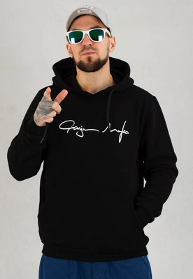 Bluza Ganja Mafia Z Kapturem Podpis czarna