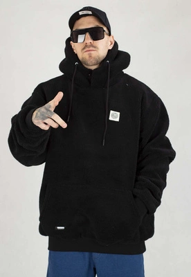 Kurtka Mass Z Kapturem Zimowa Patch Teddy czarna