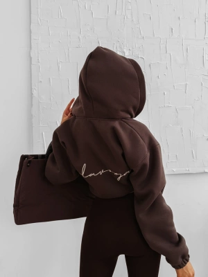 Bluza Olavoga Z Kapturem ZIP Linos brązowa