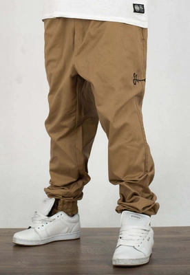 Spodnie Stoprocent Joggery Classic Black Tag Haftbark brązowe