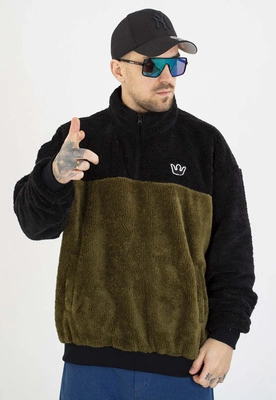 Bluza Jigga Wear Bez Kaptura Sherpa czarno oliwkowa
