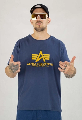 T-shirt Alpha Industries Basic 100501 niebiesko żółty