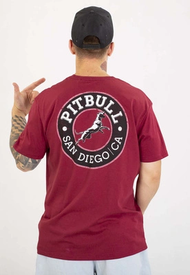 T-shirt Pit Bull San Diego Ca Black 170 burgundy
