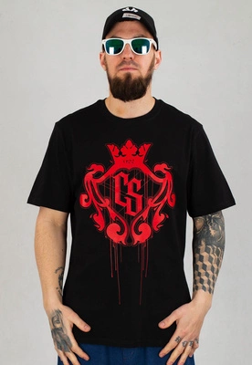 T-shirt Ciemna Strefa CS Duży Herb czarno czerwony