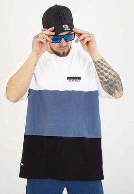 T-shirt Mass Zone biało niebiesko czarny