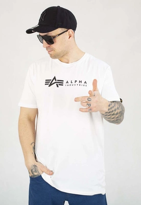 T-shirt Alpha Industries Label 118534 2Pack biały czarny