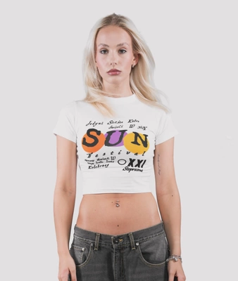 T-shirt Stoprocent Sunfestiwal Baby biały