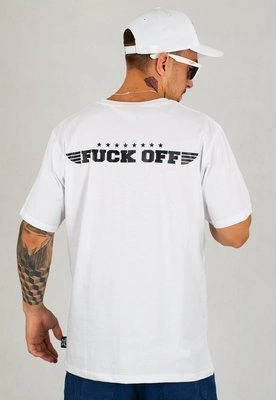 T-shirt Red Eyes Fuck Off biały