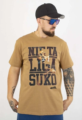 T-shirt Motive Nie Ta Liga Smoke kawowy