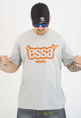 T-shirt Stoprocent Essa szaro pomarańczowy