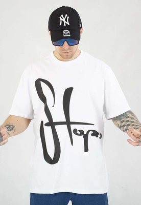 T-shirt Stoprocent Frontback Black Tag biały