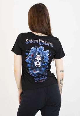 T-Shirt Pit Bull Santa Muerte blue black
