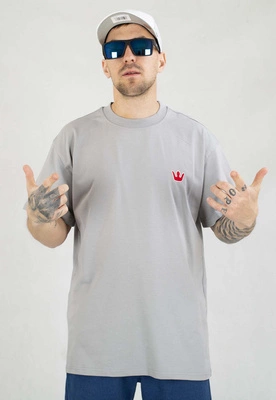 T-shirt Jigga Wear Baggy Haft Simple szary