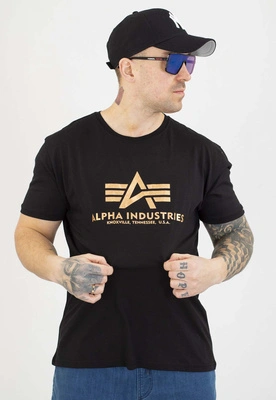 T-shirt Alpha Industries Basic 100501FP czarno złoty