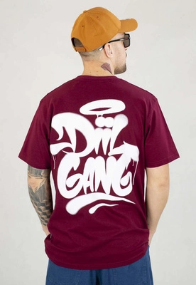 T-shirt Diil Spray bordowo biały