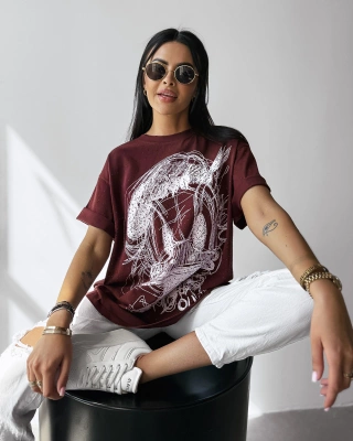 T-Shirt Olavoga Mara bordowy