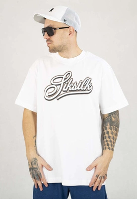 T-shirt SikSilk Logo SS-26788 biały