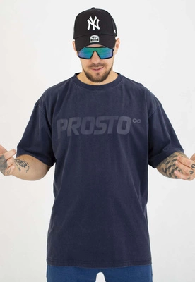 T-shirt Prosto Big Log granatowy sprany