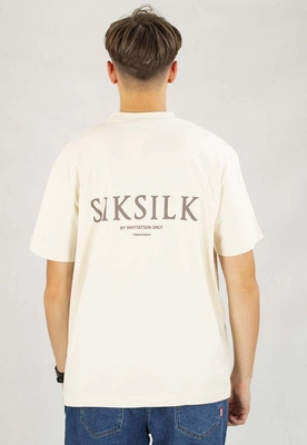 T-shirt SikSilk Graphic SS-26778 beżowy