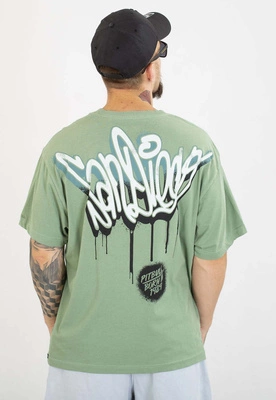 T-shirt Pit Bull Loose Fit Graffiti 210 washed green