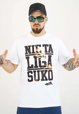 T-shirt Motive Nie Ta Liga Smoke biały