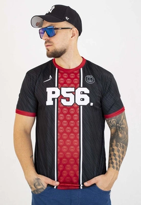 T-shirt Dudek P56 Palę Sobie Grass Football czarno czerwony