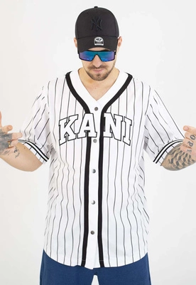 T-shirt Karl Kani Serif Pinstripe Baseball 6033361 biało czarny