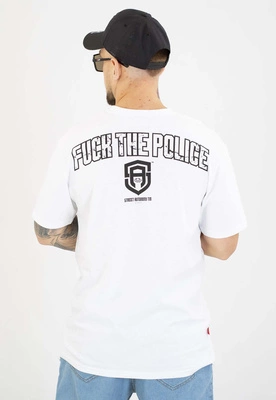 T-shirt Street Autonomy Logo Fuck biały