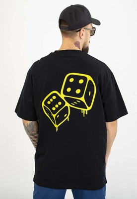 T-shirt Lucky Dice Baggy LD Melt czarno limonkowy