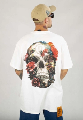 T-shirt Forgotten Faces Skull biały