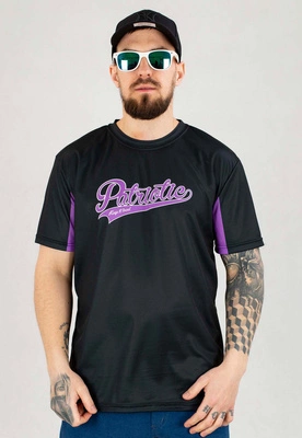 T-shirt Patriotic Collage Tag czarno fioletowy