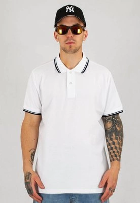 T-shirt Polo Niemaloga Stripes biało granatowy