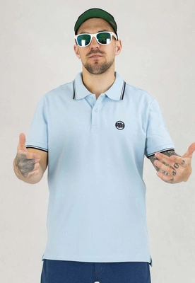 T-shirt Polo Pit Bull Regular Pique Stripes jasno niebieska