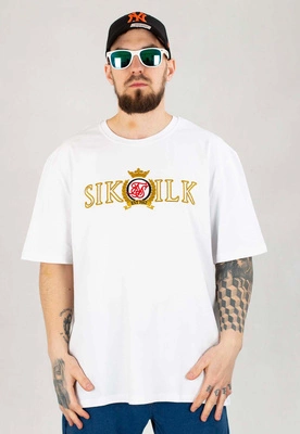 T-shirt SikSilk Crest Oversized SS-22551 biały