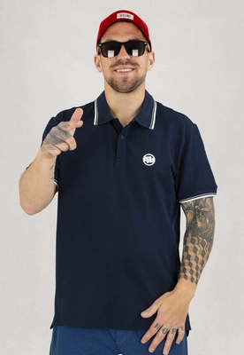 T-shirt Polo Pit Bull Regular Pique Stripes granatowy