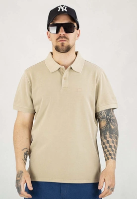 T-shirt Polo Pit Bull Washed Pique Small Logo pale sand
