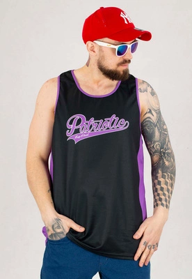 Tank Patriotic Collage Tag czarno fioletowy