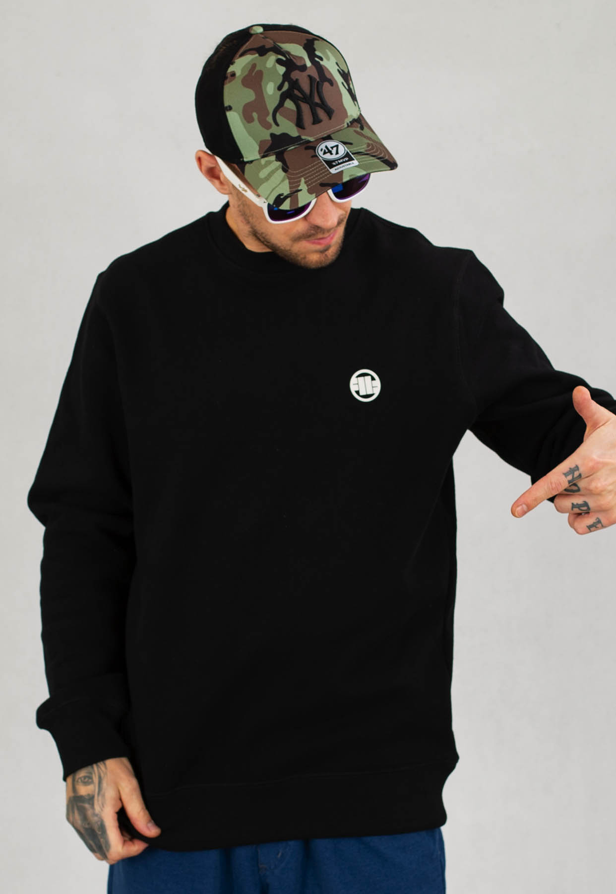 Bluza Pit Bull Crewneck Small Logo Czarna Membrana Pl