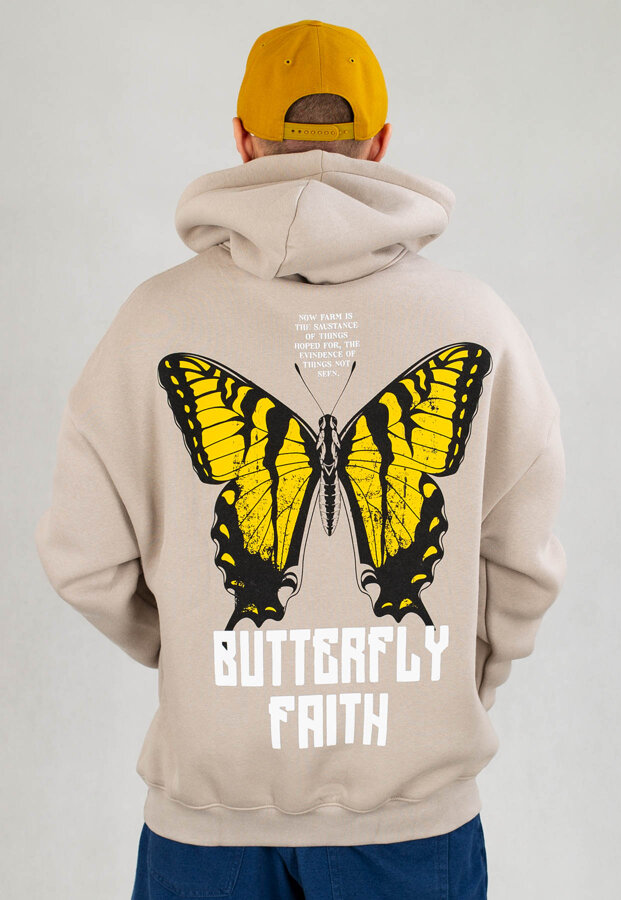 Bluza I8 Z Kapturem Butterfly beżowa