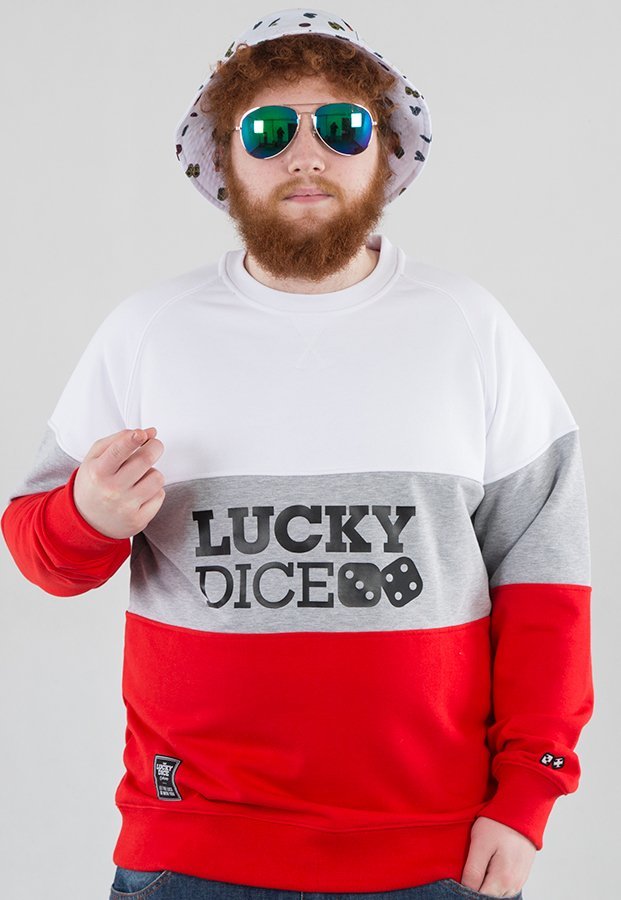 Bluza Lucky Dice 3 Colors Crewneck czerwono biała