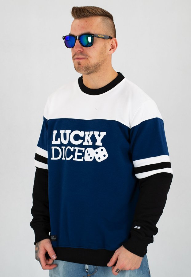 Bluza Lucky Dice Crewneck College niebiesko biała