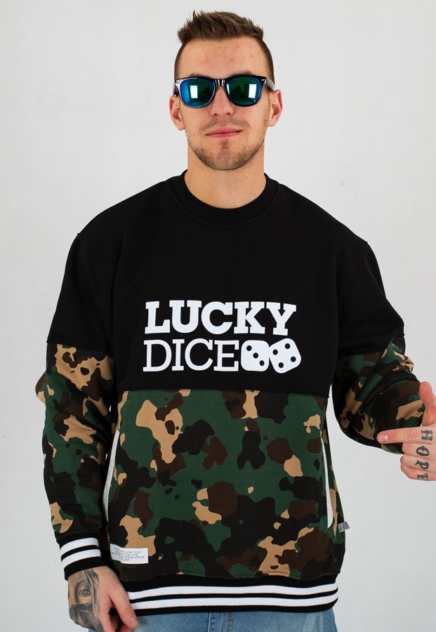 Bluza Lucky Dice Cut czarna camo