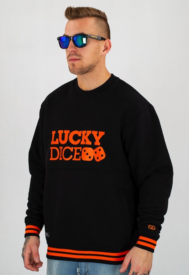 Bluza Lucky Dice Cut czarno pomarańczowa